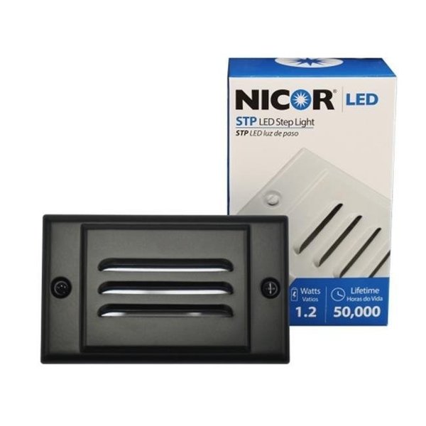 Nicor Lighting NICOR Lighting STP-10-120-HBK LED Step Light with Black Horizontal Faceplate STP-10-120-HBK